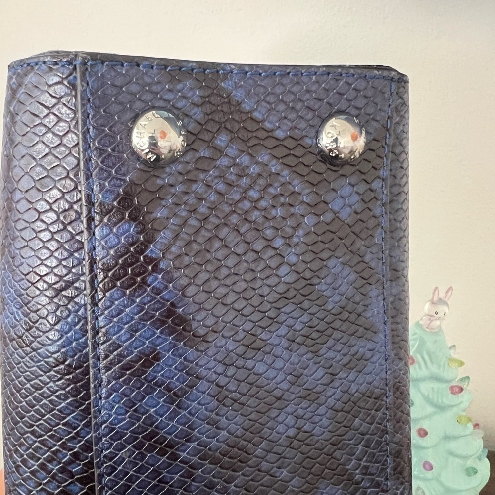 Michael Kors Hamilton Blue Python Snake Soft Leather - Picture 3 of 12